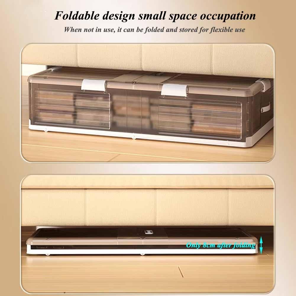 Collapsible Under-Bed Storage Bin with Wheels & Lid