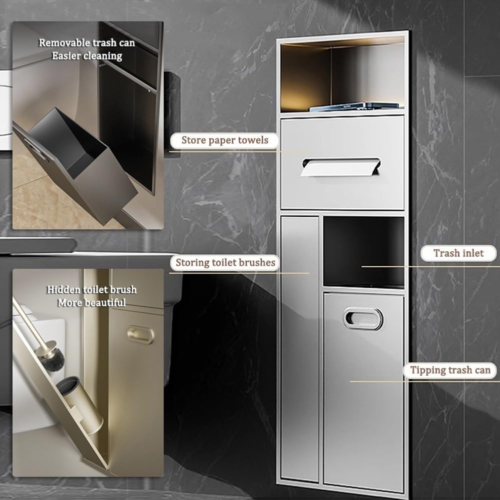 Double-Tier Stainless Steel Recessed Shower Niche Shelf