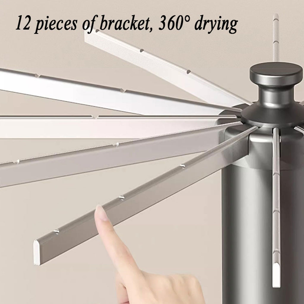 Foldable Tripod Clothes Drying Rack with 12/16 Poles