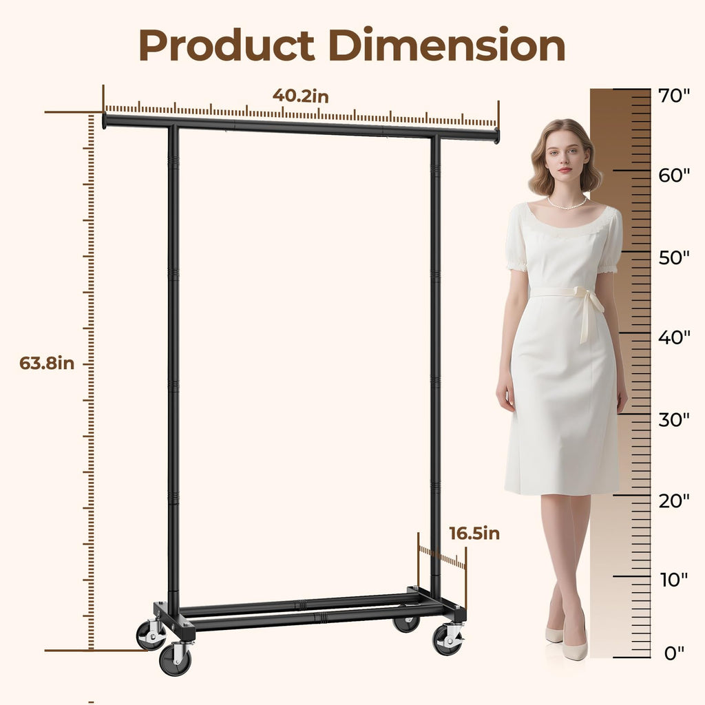 Heavy-Duty Freestanding Clothes Rack for Hanging Garments