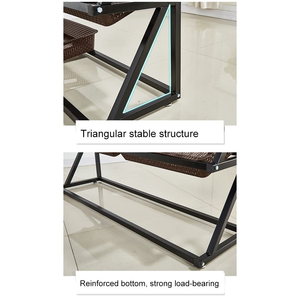 Kitchen Organizer 4-5 Tier Fruit Basket for Kitchen, Stackable Metal Fruit Vegetable Storage Baskets Organizer Stand, Potato and Onion Storage Bins Rack for Pantry (Color : A, Size (A 66*35*140cm)