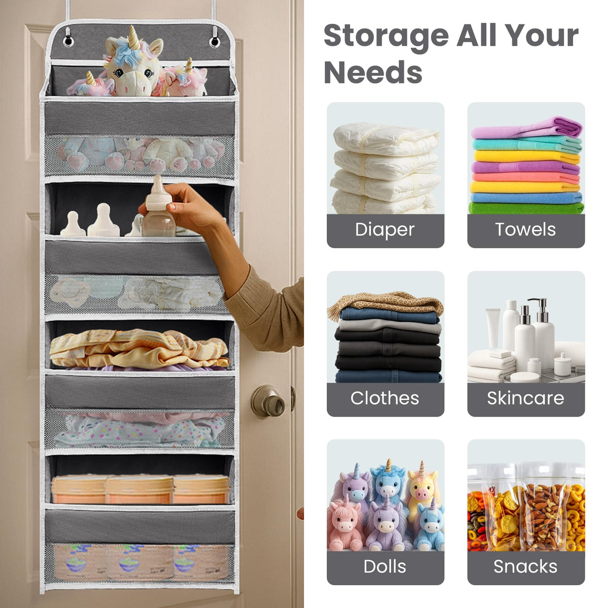 4-Tier Over-the-Door Hanging Storage Organizer