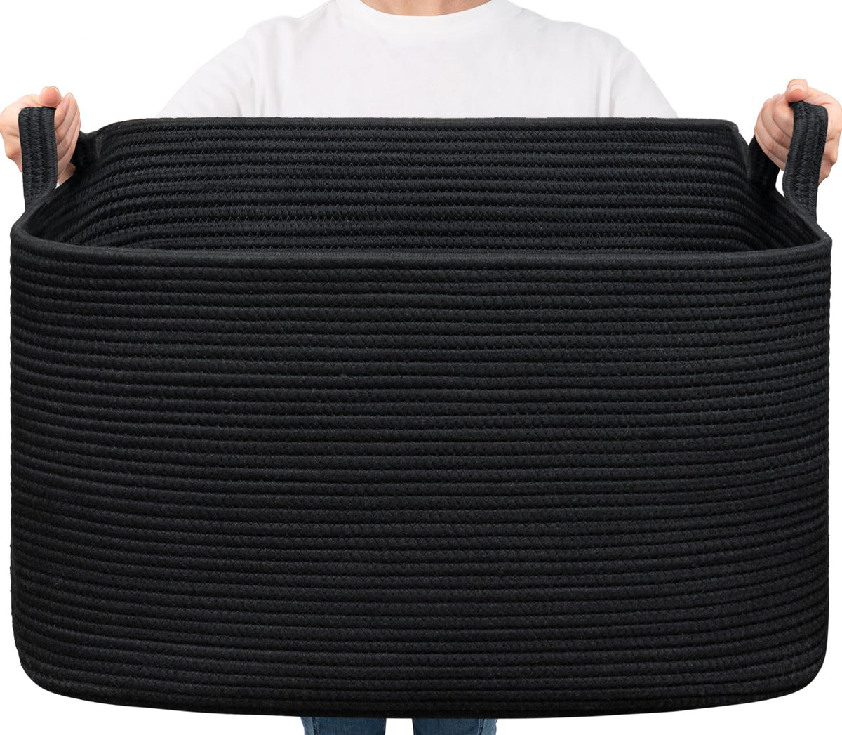 Woven Storage Baskets with Handles for Shelves & Closets