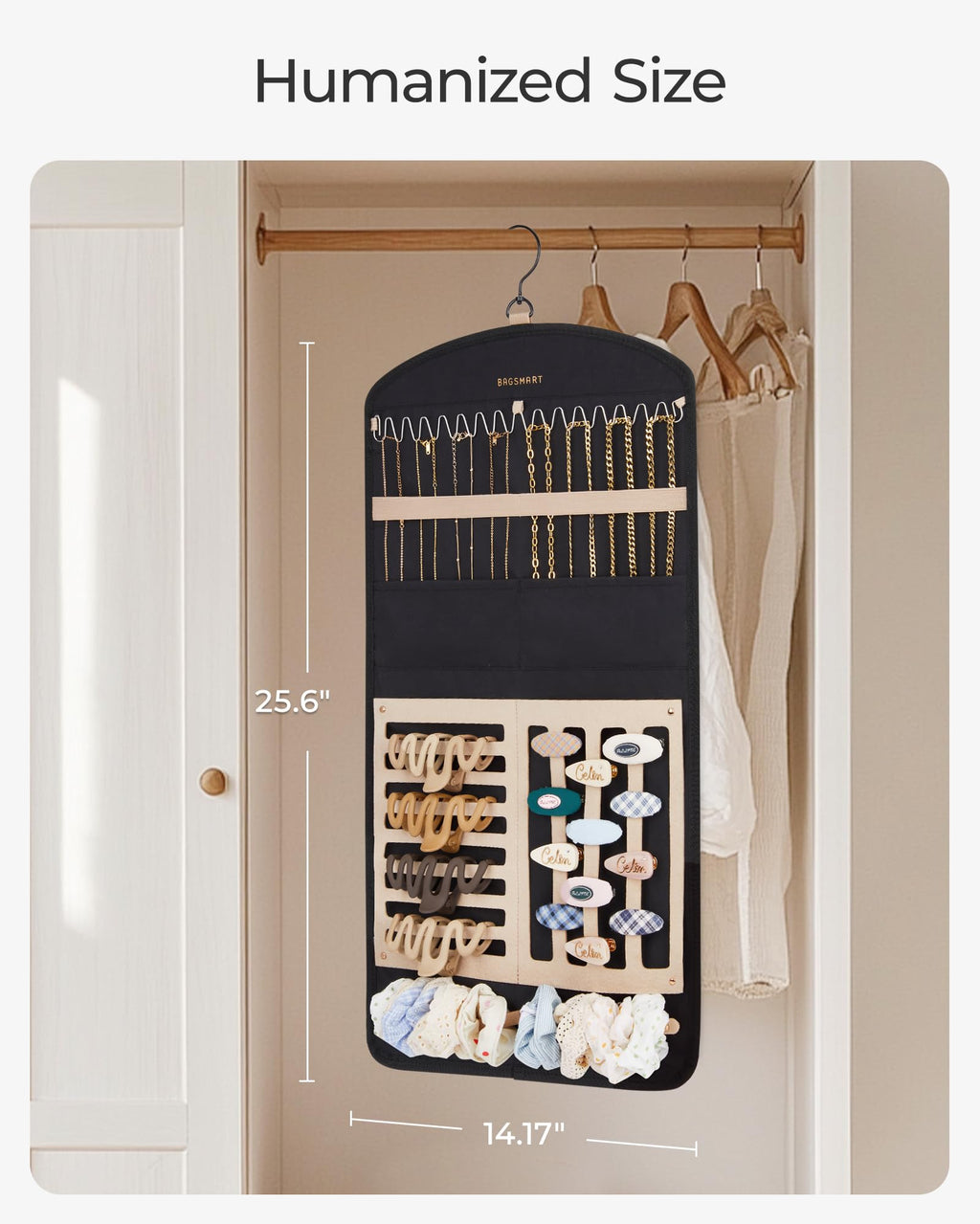 Double-Sided Hanging Jewelry & Hair Accessory Organizer
