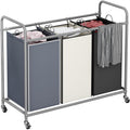 135L 3-Section Laundry Hamper & Clothes Sorter