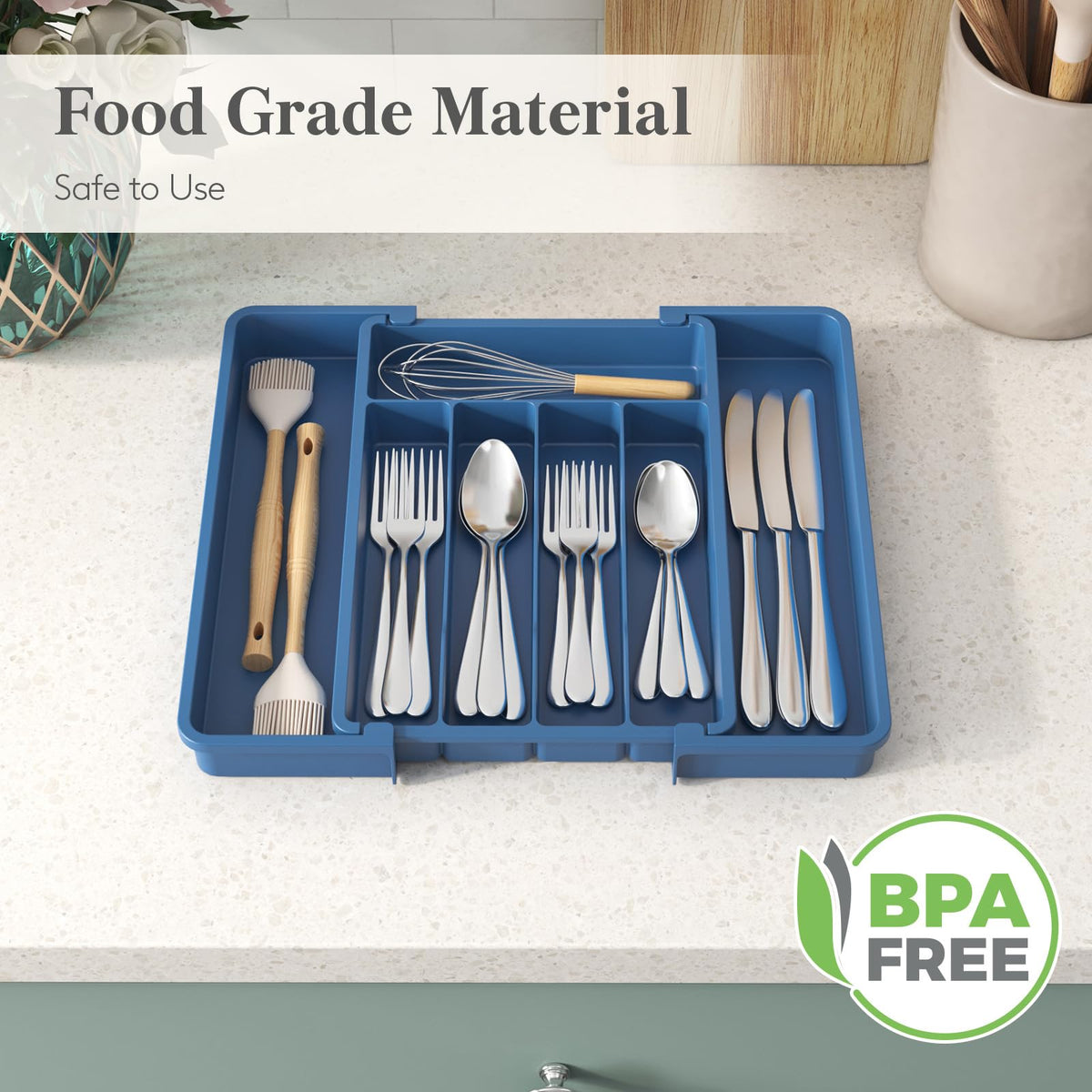 Lifewit Expandable Silverware Drawer Organizer, Kitchen Utensil Tray