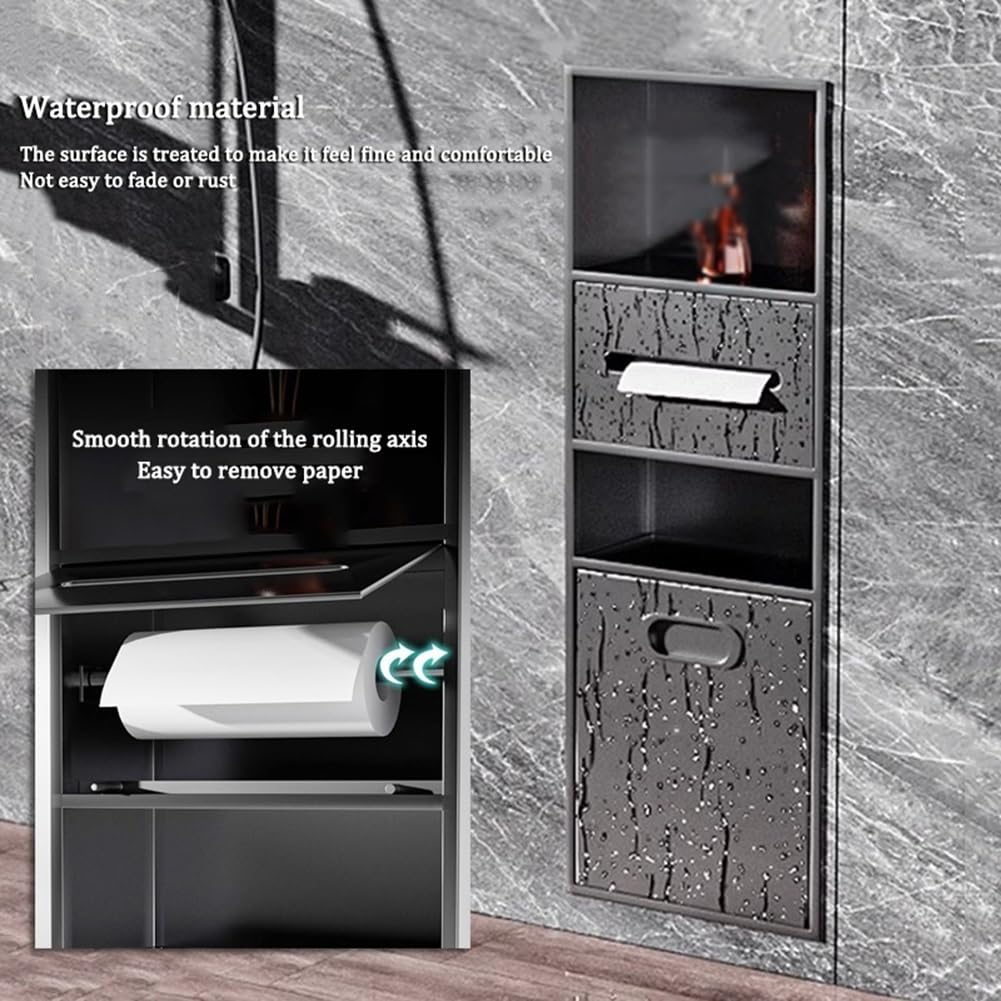 Double-Tier Stainless Steel Recessed Shower Niche Shelf
