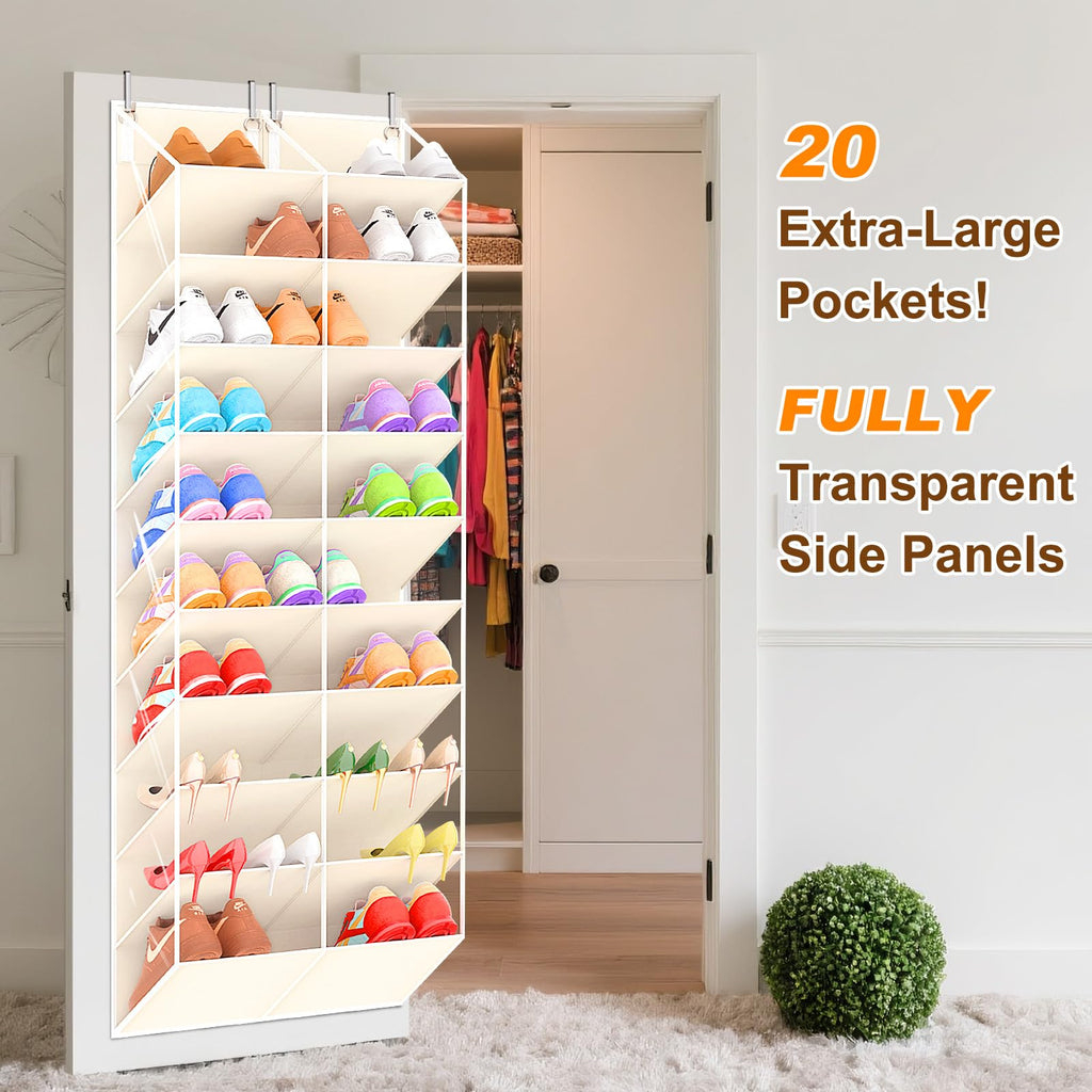 30-Pocket Over-the-Door Mesh Shoe Organizer for Closet