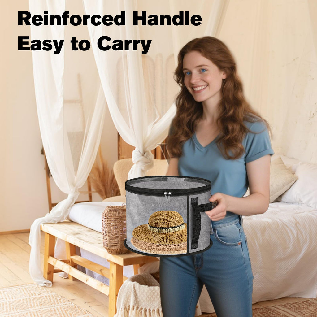Extra-Large Clear Hat Storage Box for Closet & Travel