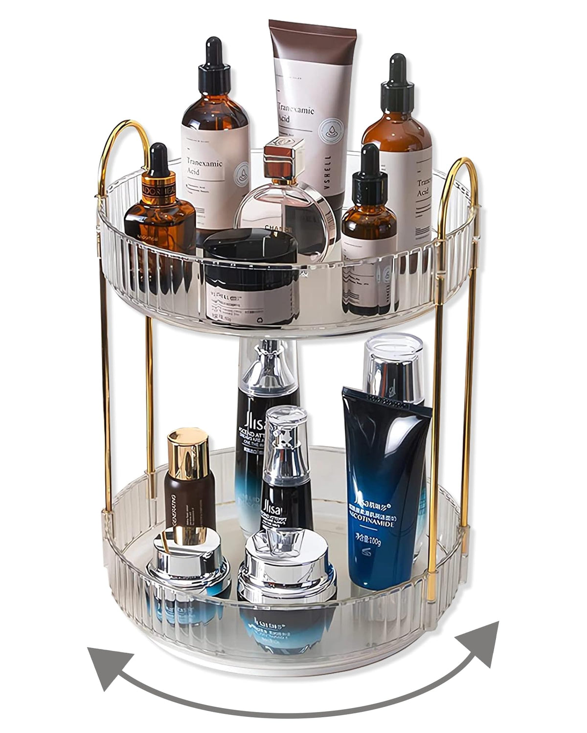 360° Rotating Makeup & Skincare Organizer for Vanity