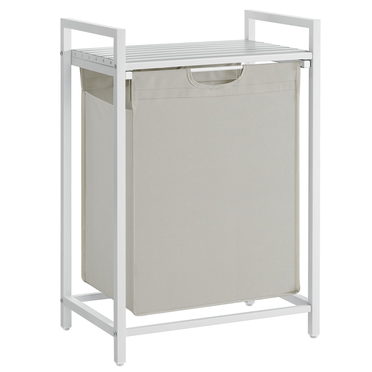 Laundry Basket with Removable Bag, Shelf & Metal Frame