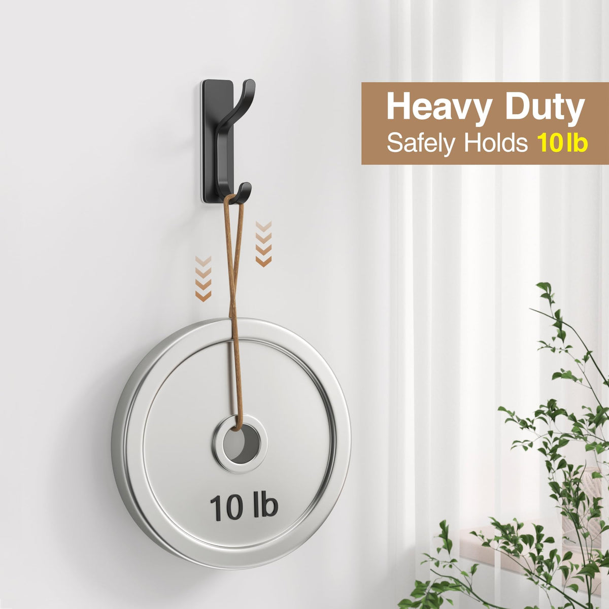 Heavy-Duty Adhesive Wall Hooks for Towels, Coats & Bags