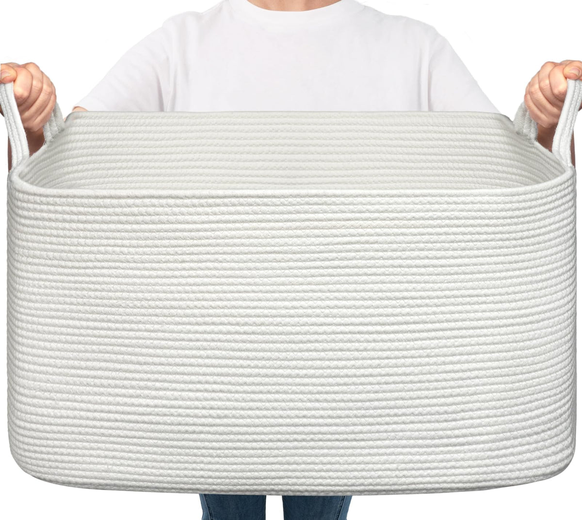 Woven Storage Baskets with Handles for Shelves & Closets