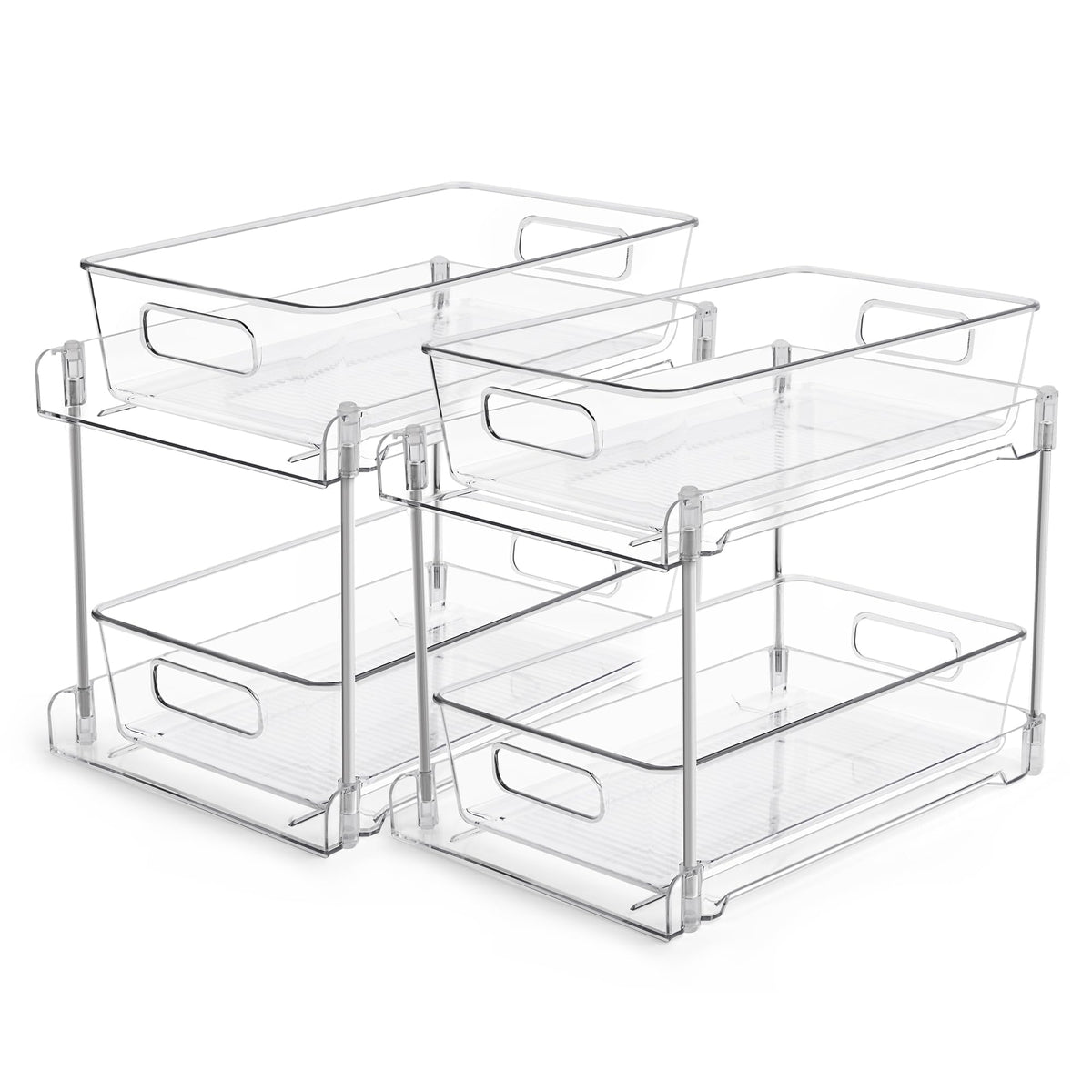 4-Pack 2-Tier Clear Pull-Out Under-Sink Organizers