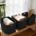 Woven Cotton Rope Storage Baskets with Handles for Shelves