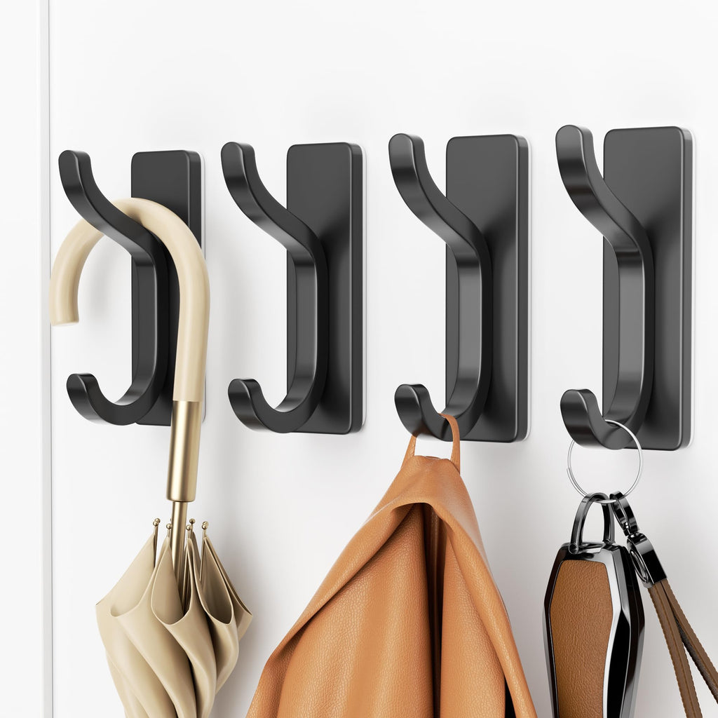 Heavy-Duty Adhesive Wall Hooks for Towels, Coats & Bags