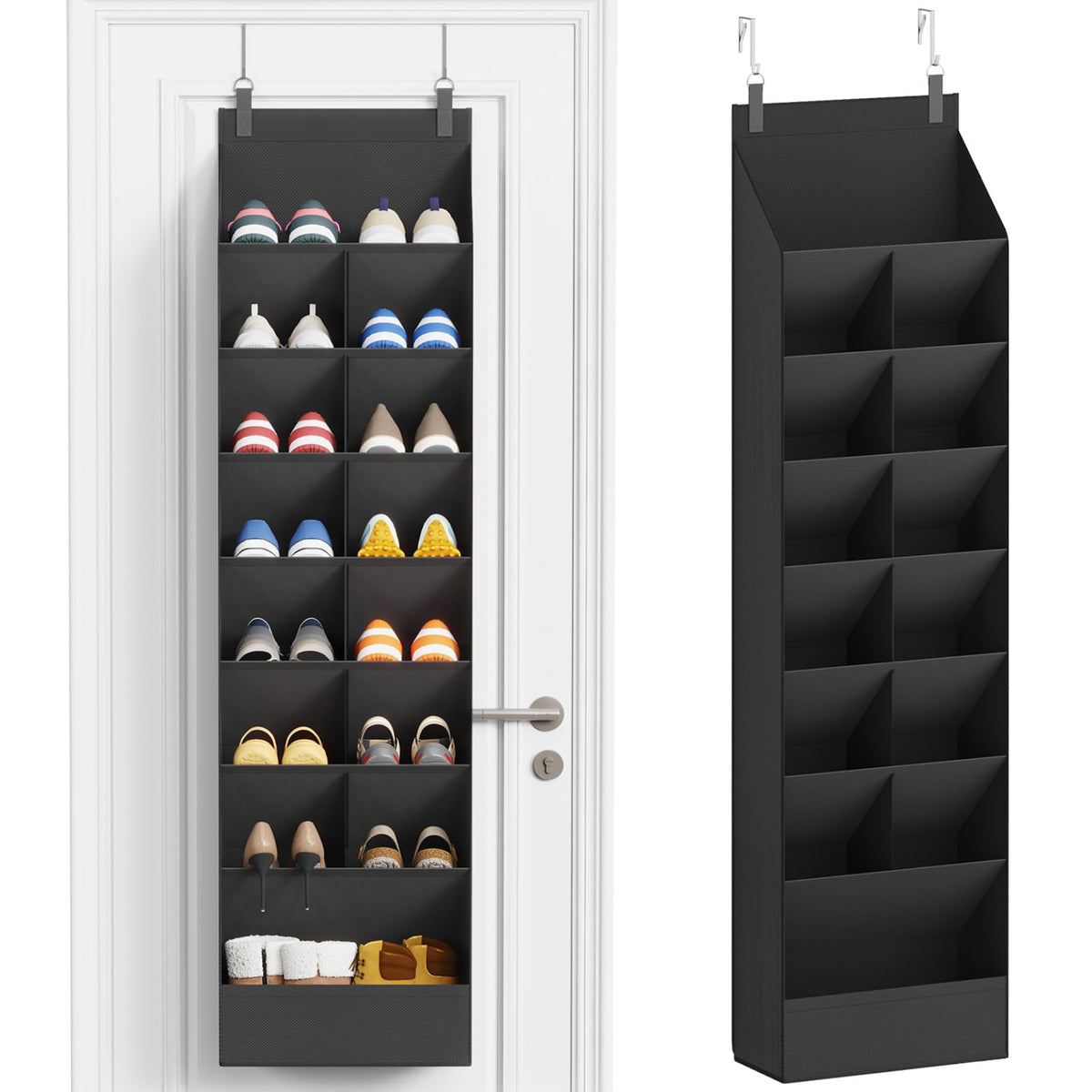Lifewit Over the Door Shoe Organizer with Large Deep Pockets, Fabric Hanging Shoes Shelf for Closet, Dorm Storage, Shoe Rack Holder for Sneakers, Boots