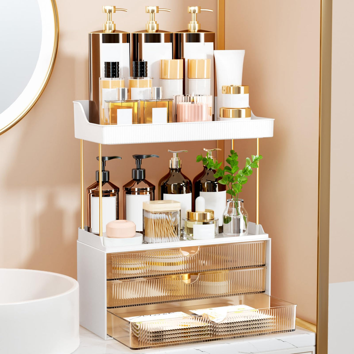 Bathroom Countertop Makeup & Perfume Organizer