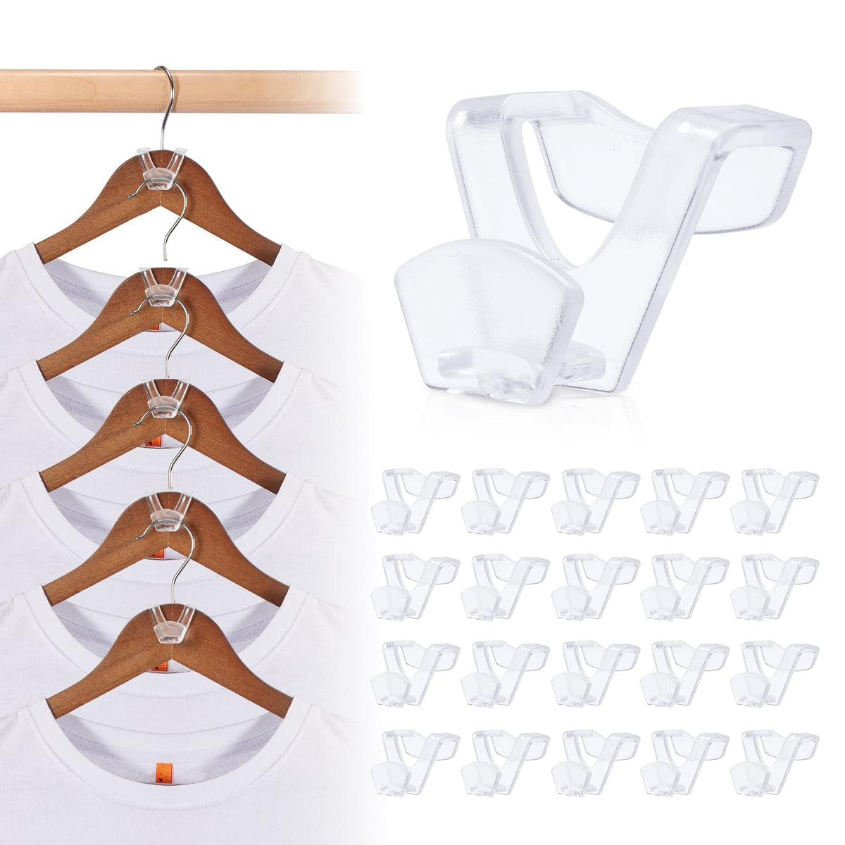 Multi-Pack Space-Saving Clothes Hanger Connector Hooks