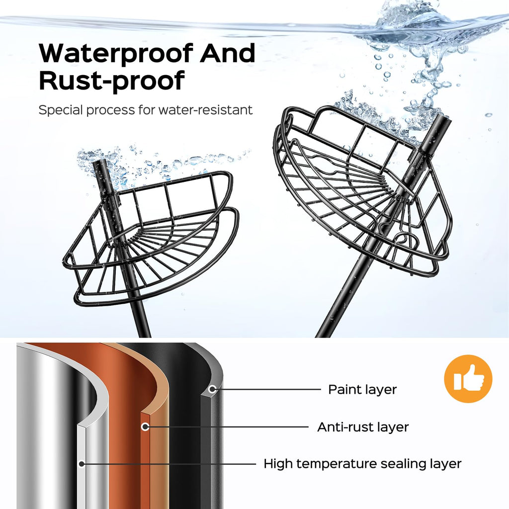 4-Tier Tension Pole Corner Shower Caddy Organizer
