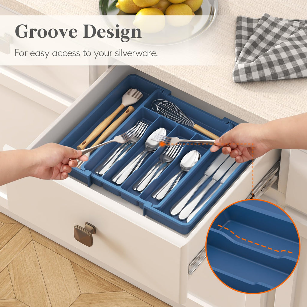 Lifewit Expandable Silverware Drawer Organizer, Kitchen Utensil Tray