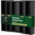 ROYAL CRAFT WOOD Luxury Bamboo Kitchen Drawer Organizer - Silverware Organizer - Utensil Holder and Cutlery Tray with Grooved Drawer Dividers for Flatware and Kitchen Utensils