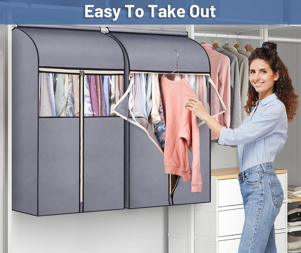 54-Inch Hanging Garment Organizer with Clear PVC Windows
