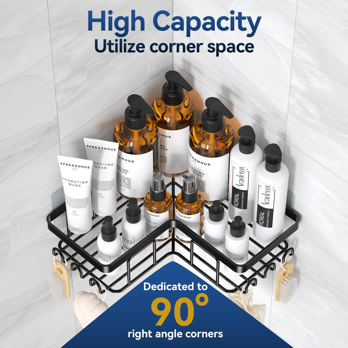 Adhesive Corner Shower Caddy Organizer for Bathroom