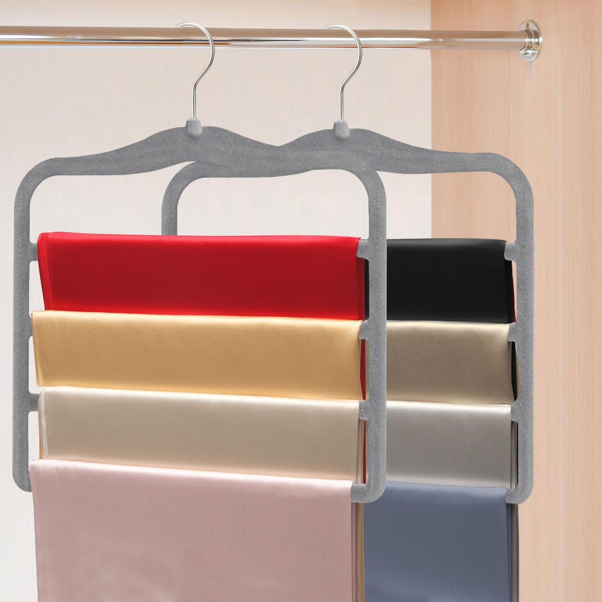 Closet Organizers and Storage,Pants-Hangers-Space-Saving,Dorm Room Essentials for College Students Girls Boys Guys