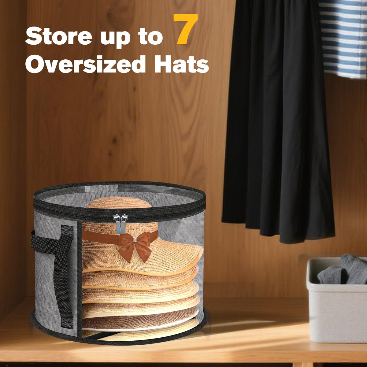 Btoahcu Extra-Large Clear Hat Storage Box, Ideal for Travel and Wardrobes