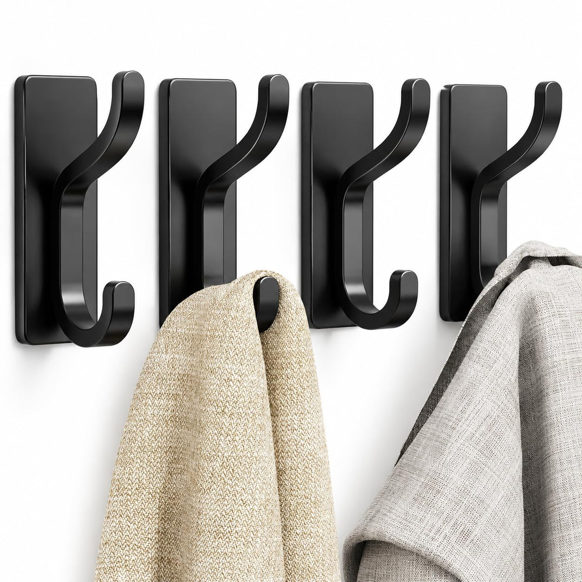 Heavy-Duty Adhesive Wall Hooks for Towels, Coats & Bags