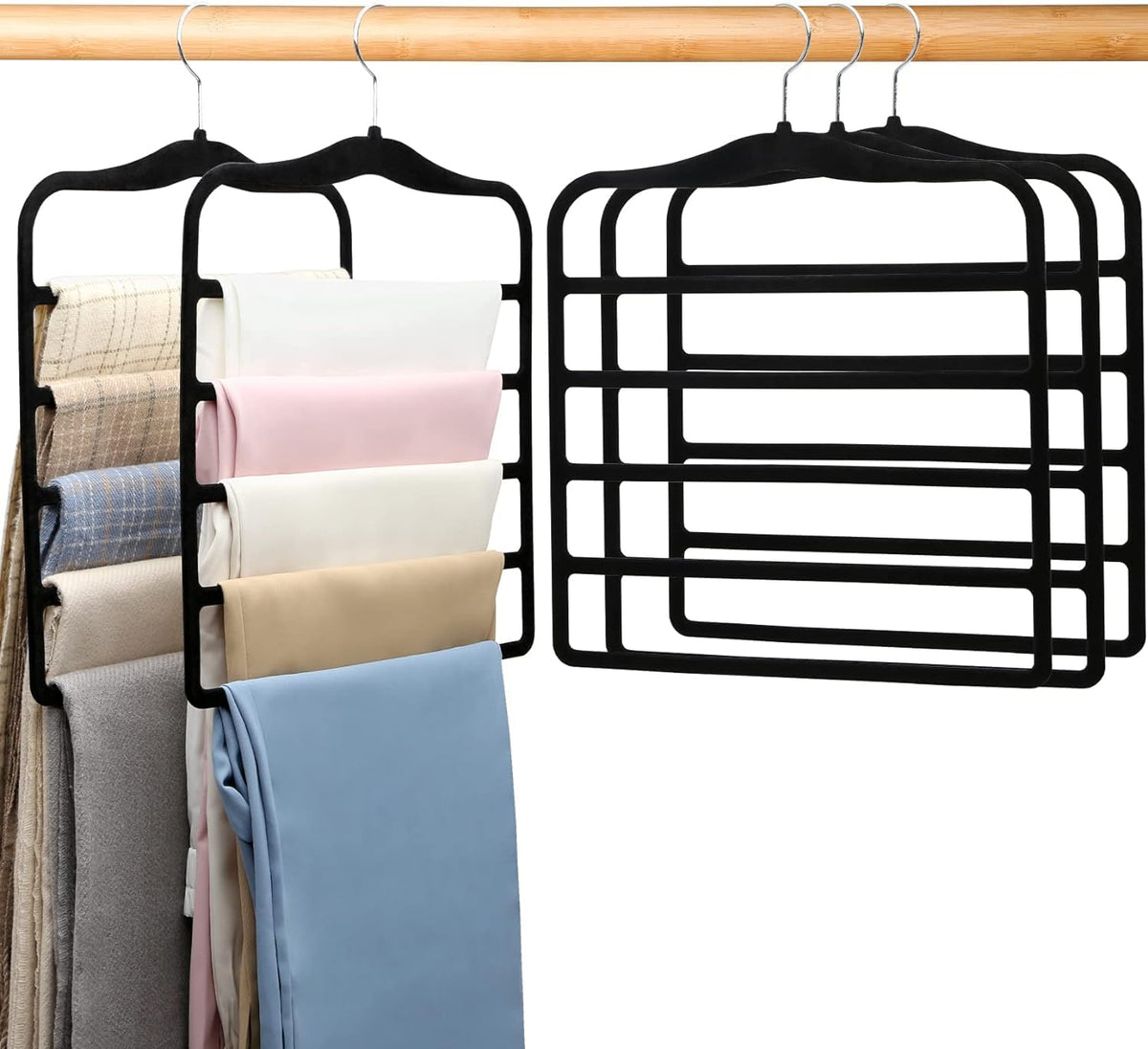 Closet Organizers and Storage,Pants-Hangers-Space-Saving,Dorm Room Essentials for College Students Girls Boys Guys