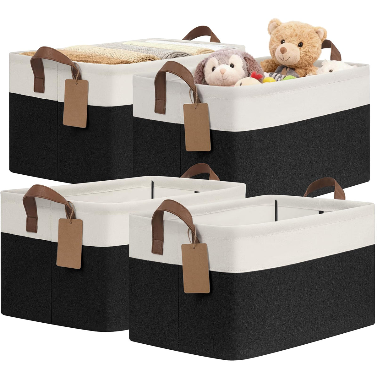 4-Pack Fabric Storage Baskets for Shelves & Closets