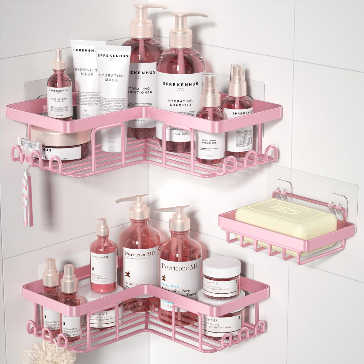 Adhesive Corner Shower Caddy Organizer for Bathroom
