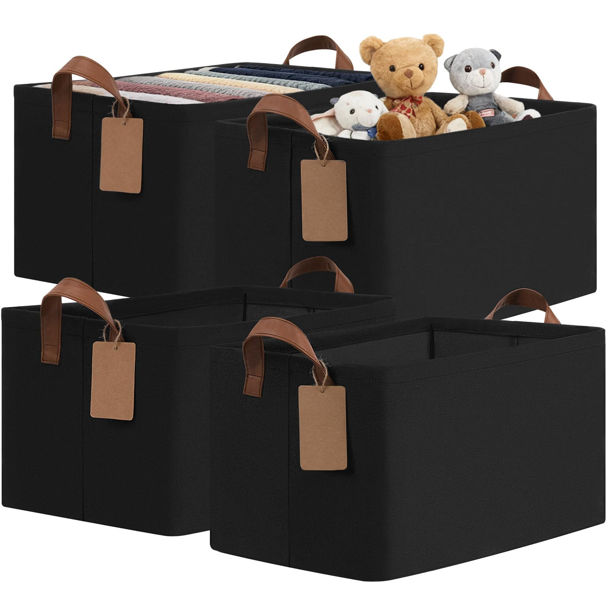 4-Pack Fabric Storage Baskets for Shelves & Closets