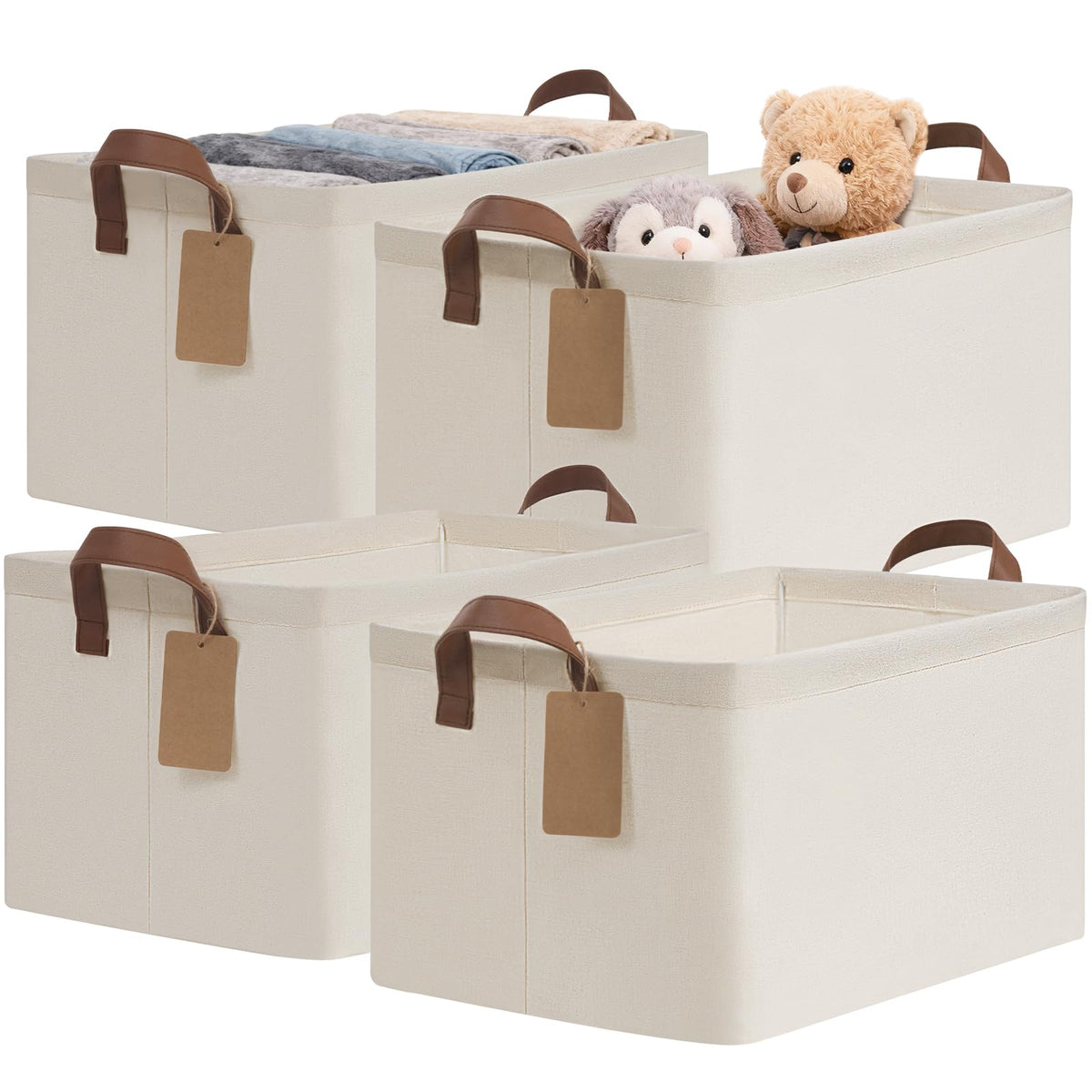 4-Pack Fabric Storage Baskets for Shelves & Closets