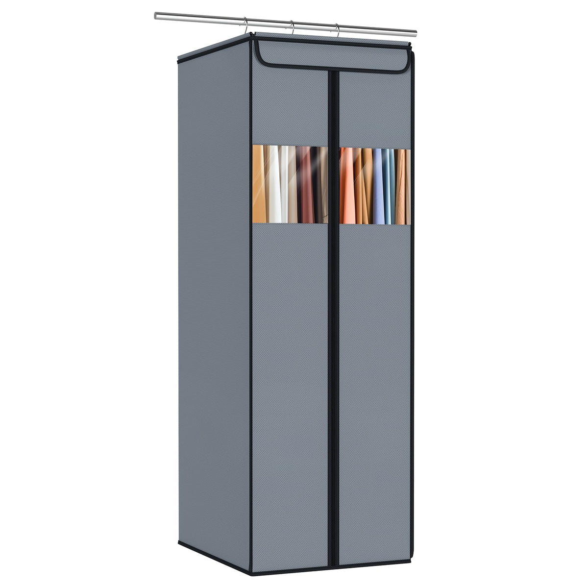 Zilink Clear Garment Bags for Hanging Clothes Large Hanging Garment Bag for Closet Storage with Clear Window Space Saving Garment Storage Bags for Suits, Coats, Dresses