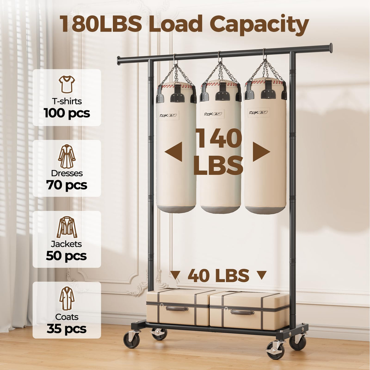 HYSEYY Clothes Rack Clothing Rack for Hanging Clothes 1314W