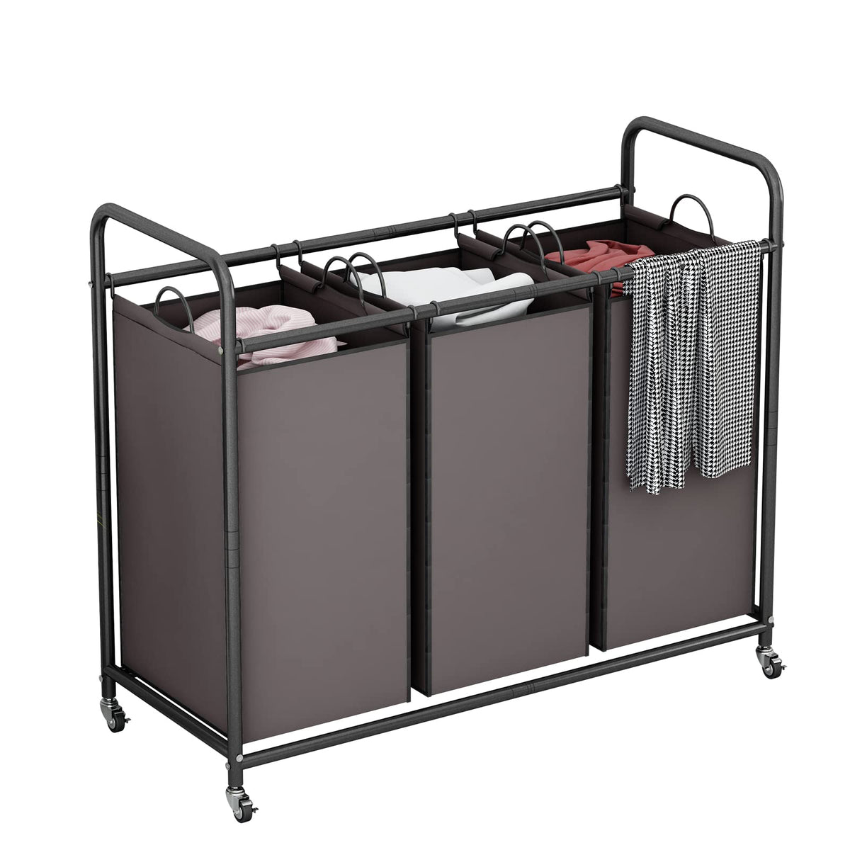 135L 3-Section Laundry Hamper & Clothes Sorter