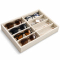 8-Slot Velvet Sunglasses & Jewelry Organizer Tray