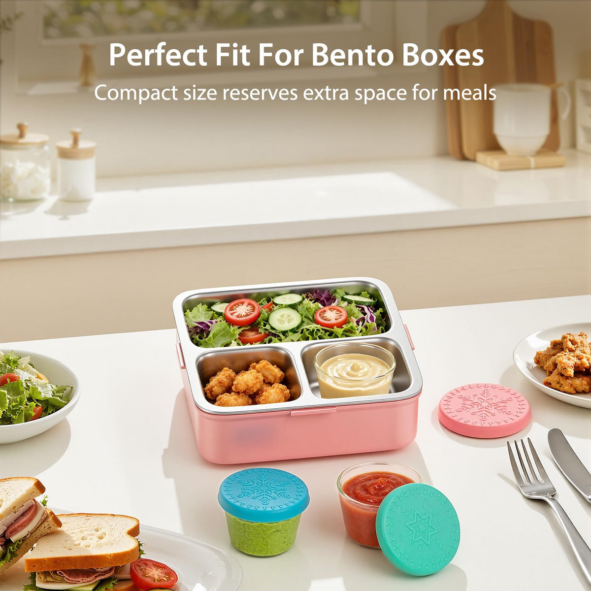 6 Pack Salad Dressing Container, 2.4 oz Glass Dipping Sauce Cups with Lids