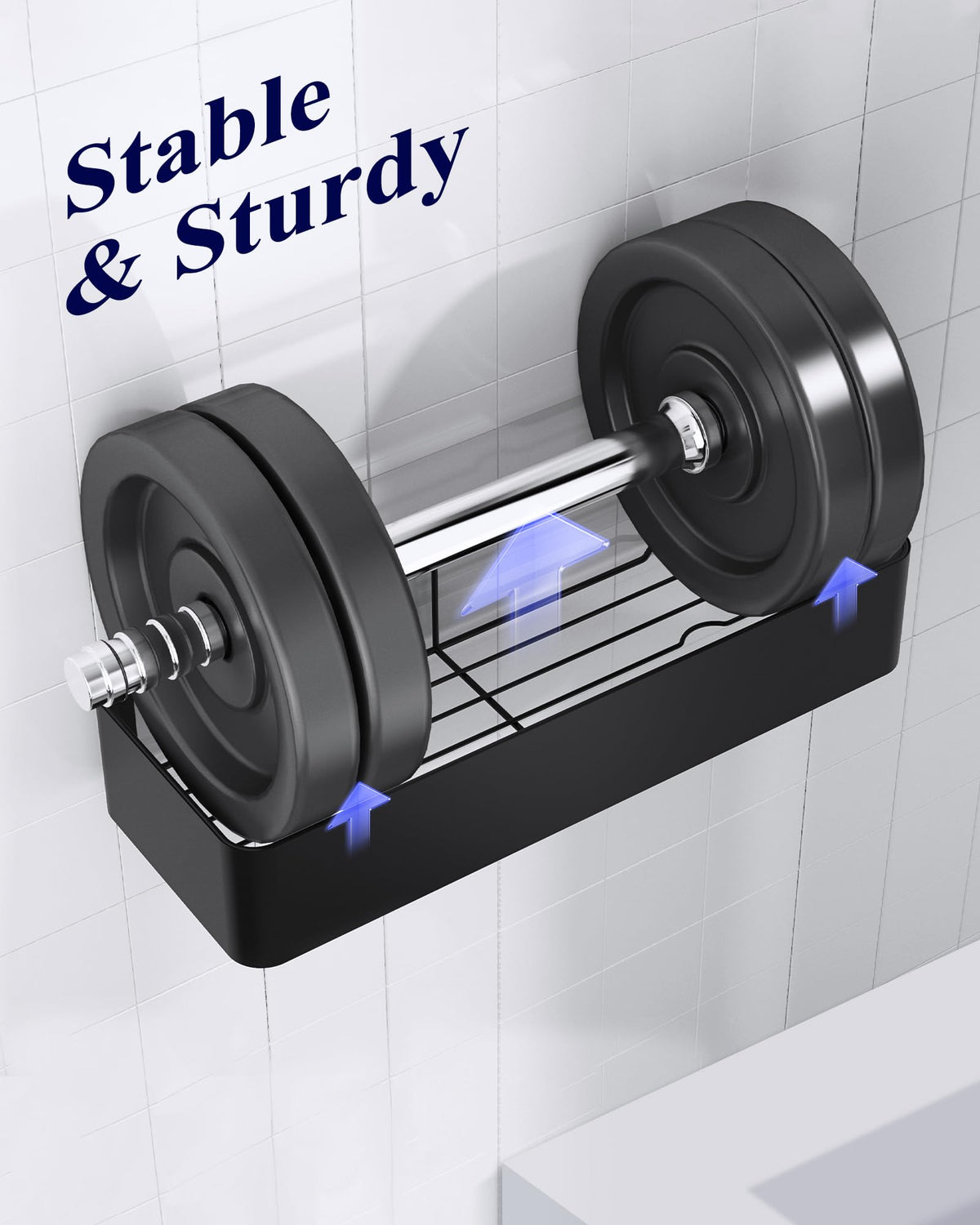 2-Pack Adhesive Shower Caddy Organizer for Bathroom