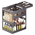 XBTGS 3 Tier Black Pull Out Cabinet Orga with Dividers - MultiUse Slide Out Storage Container for Kitchen, Pantry, Cupboard Bins, Ba，，