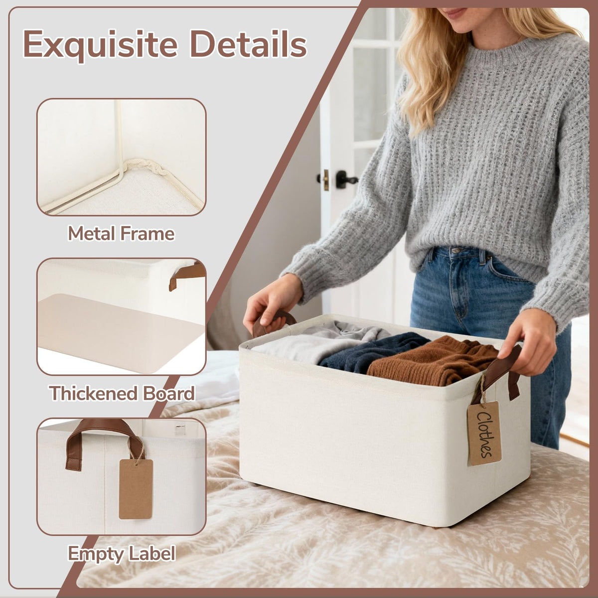 4-Pack Fabric Storage Baskets for Shelves & Closets