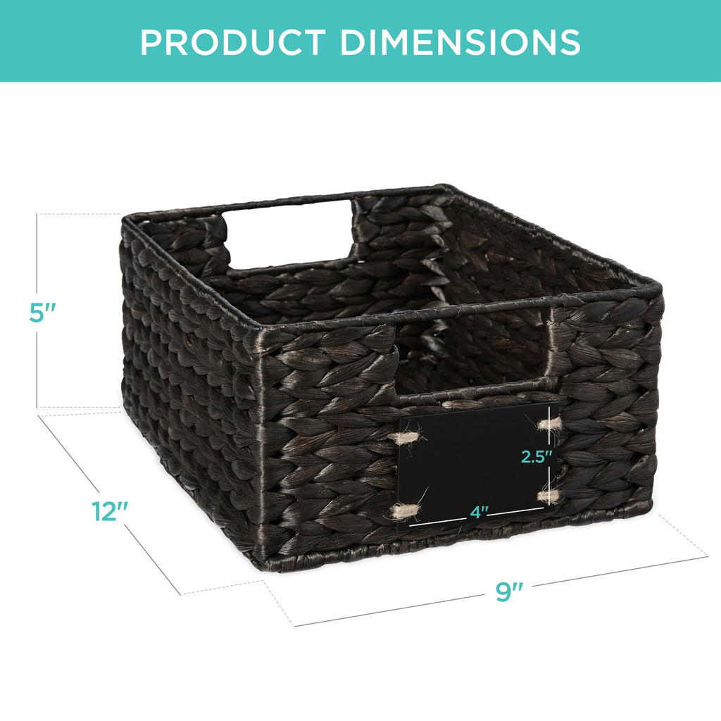 Best Choice Products Set of Woven Water Hyacinth Pantry Baskets w/Chalkboard Label, Chalk Marker