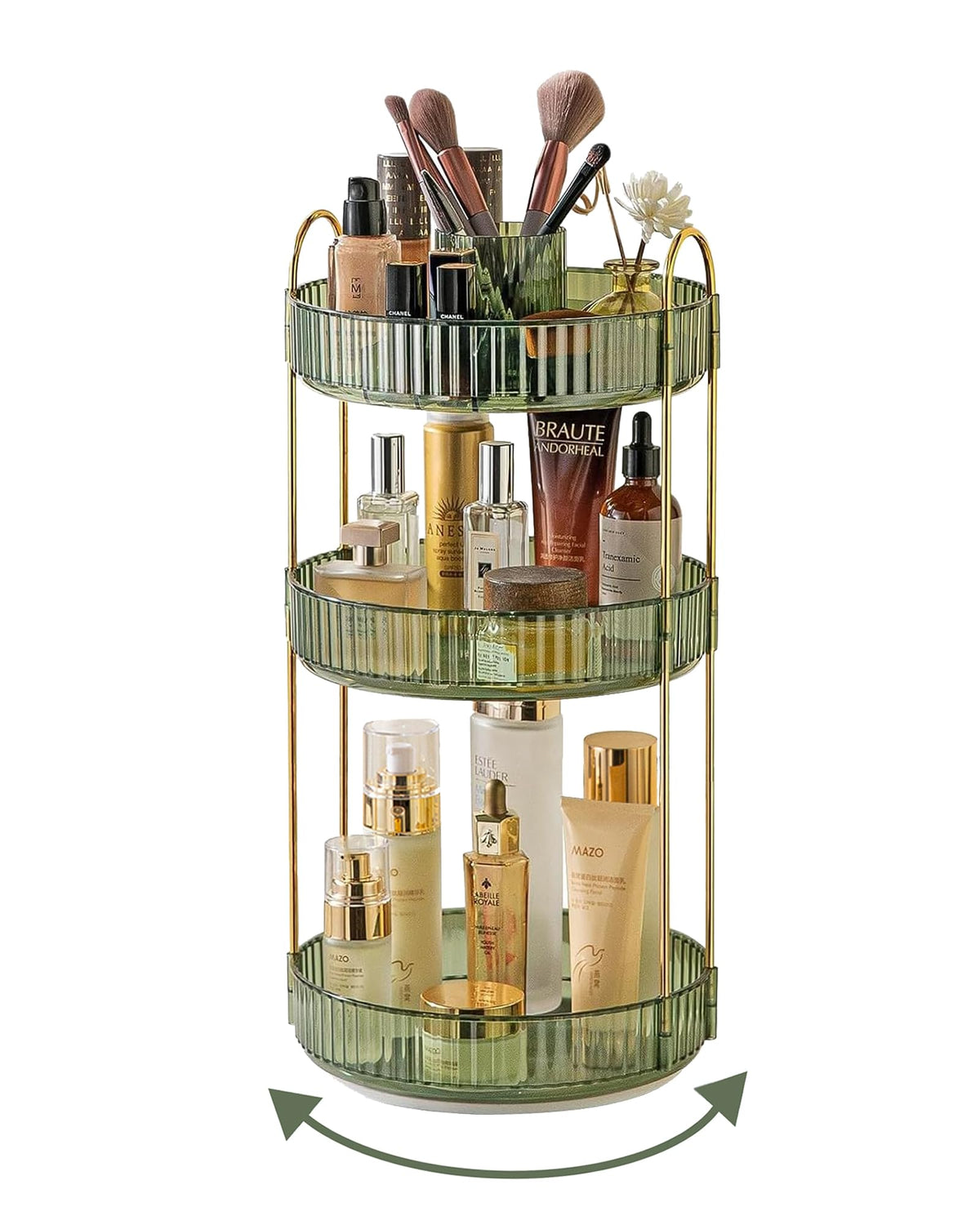 360° Rotating Makeup & Skincare Organizer for Vanity