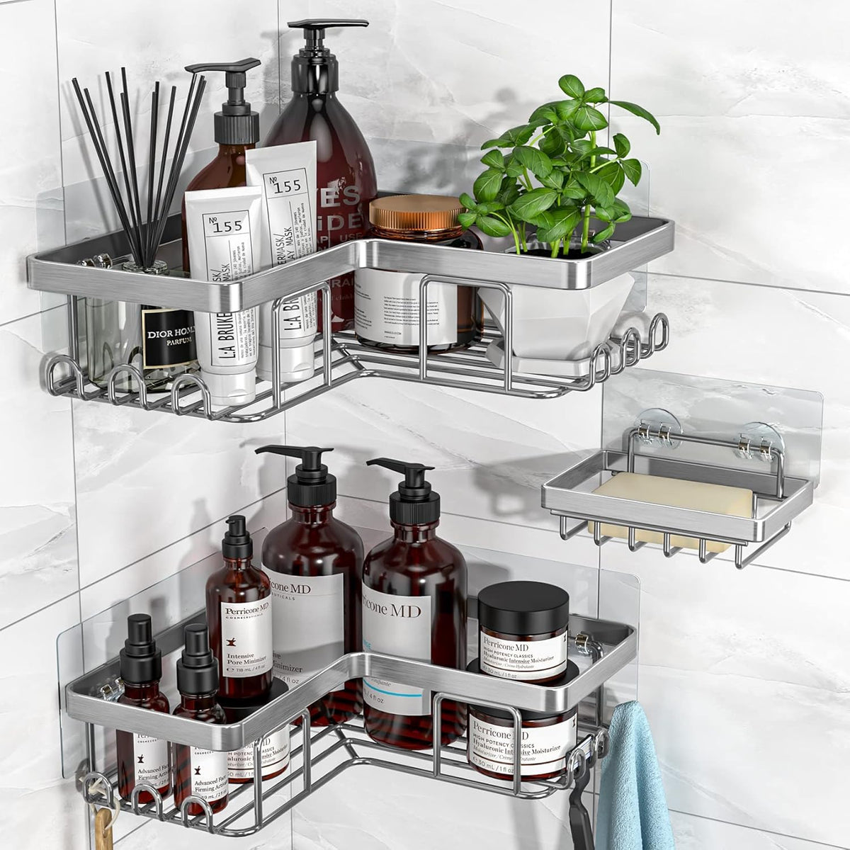 Adhesive Corner Shower Caddy Organizer for Bathroom