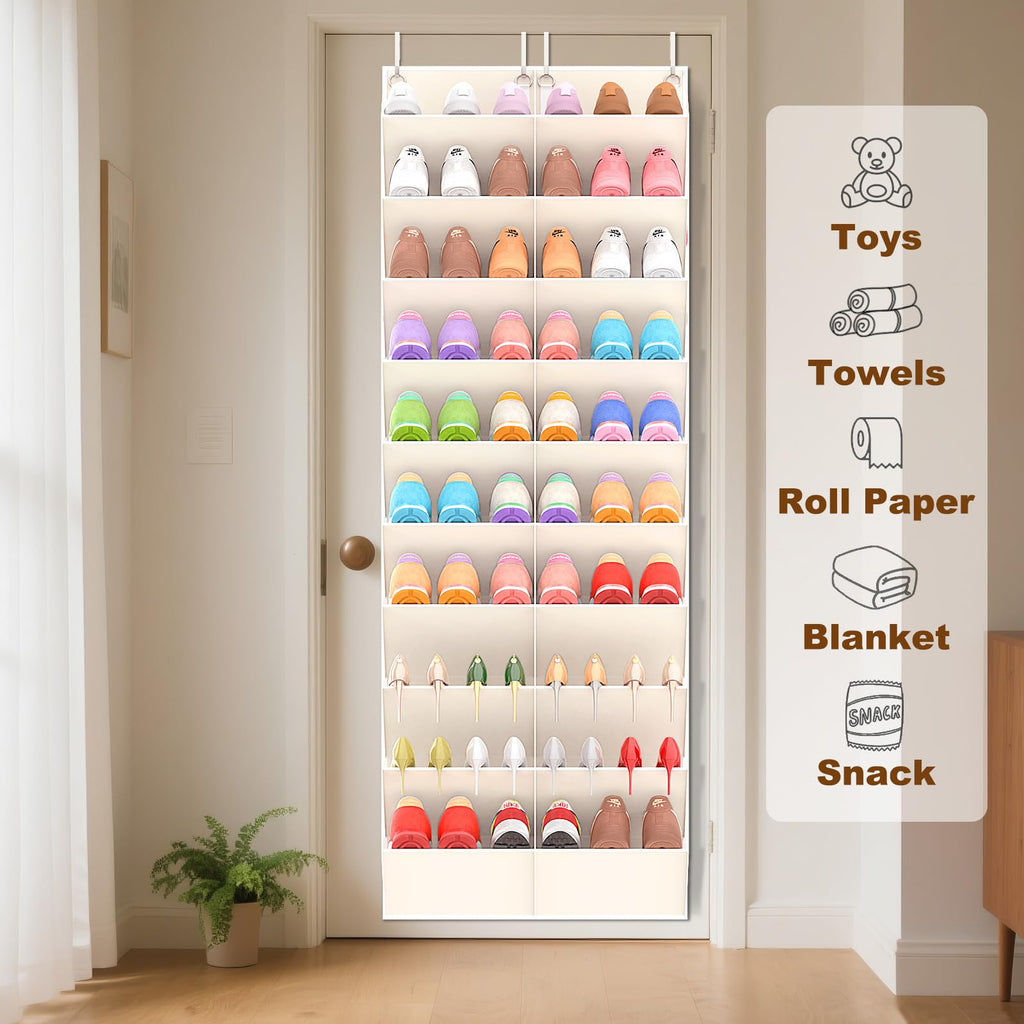 30-Pocket Over-the-Door Mesh Shoe Organizer for Closet