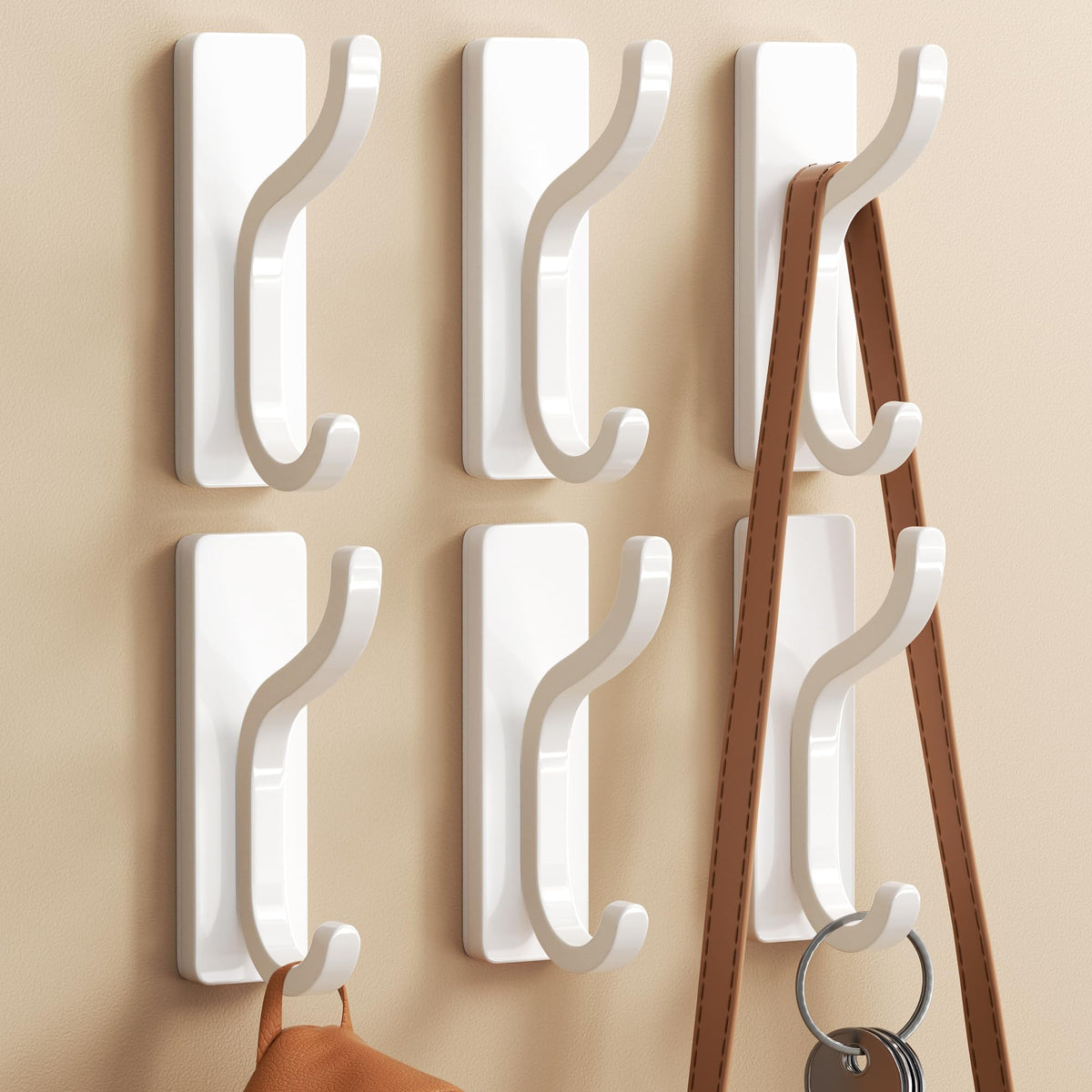 Heavy-Duty Adhesive Wall Hooks for Towels, Coats & Bags