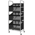 3-Tier Vertical Rolling Laundry Hamper with Storage Bins
